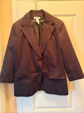 Worthington stretch Women's Pinstripe Blazer in Dark Plum
